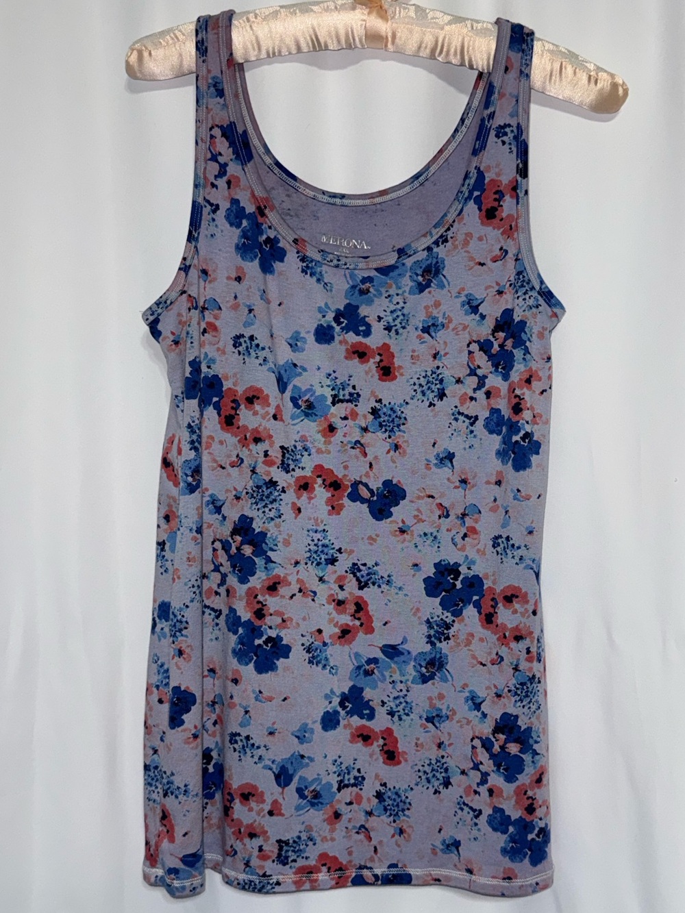 Merona Women’s XXL Vibrant Purple Floral Sleeveless Tank Top